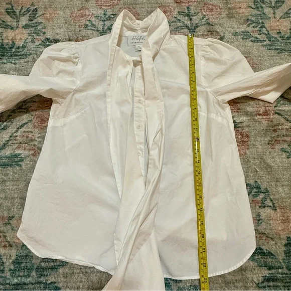 Anthropologie Mare Mare White Puff Sleeve Blouse with Oversized Bow - Picture 14 of 15
